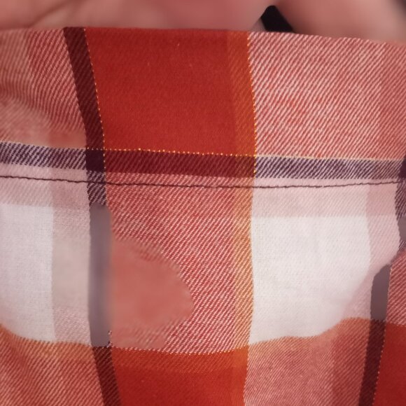 'CATO' NWT Plaid Shirt Size XL Burnt Orange/White, etc 100%Cotton - Picture 8 of 13